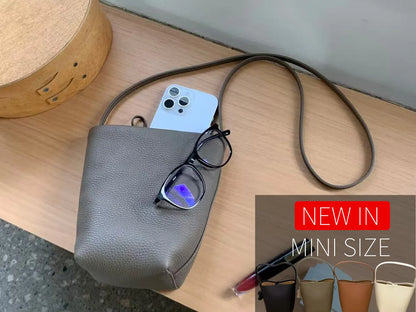 Bucket Bag Large Women's Bag Tote Bag Shoulder Bag Luxury Designer Genuine Leather Handbag Japanese Popular Bag Soft Row