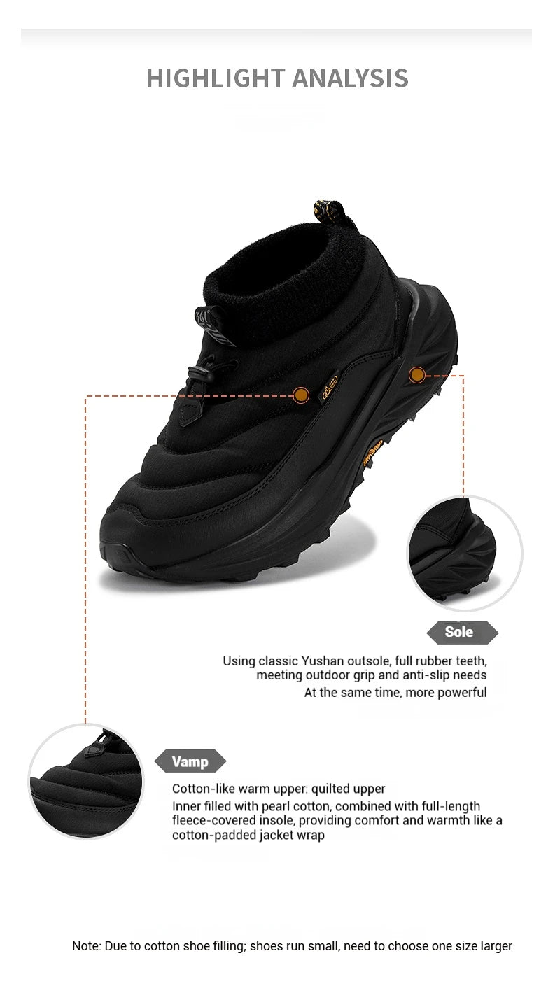 Men Winter Boots High-Top Thermal Ankle Support  Fleece Lined Ice Grip Abrasion-Resistant Sneakers Male 672542215A