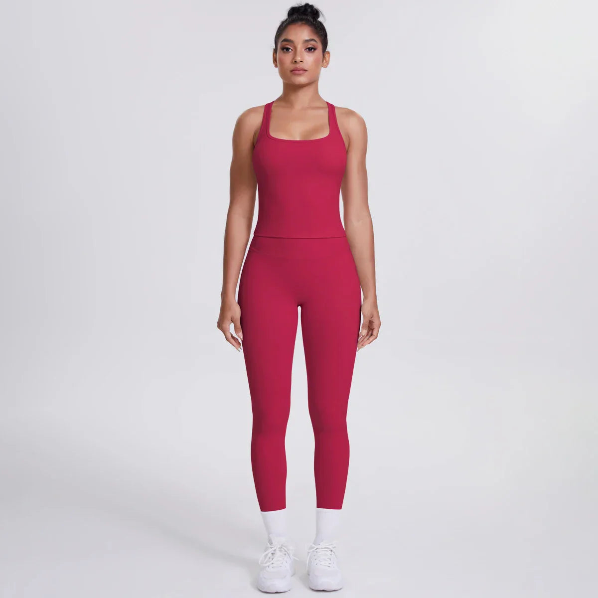 Yoga Top Set Fitness Gym Suit Training Sleeveless Sport Gym Tops Crossover Back Sports Underwear Tummy Control Slimming