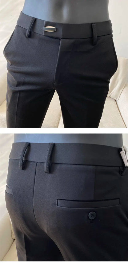 High Quality Men's Suit Pants 2025 Spring New Men Formal Business Office Social Dress Pants Slim Fit Casual Wedding Trousers