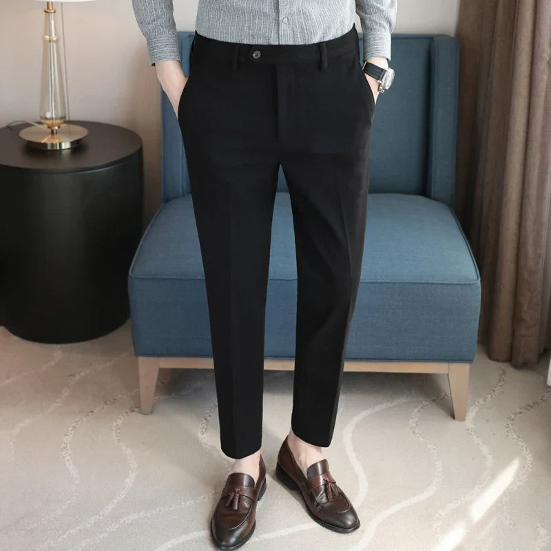 2023 Autumn Winter Thickened Starry Sky Woolen Suit Pant High Quality Men Business Slim Dress Pants Men  Social Casual Pants