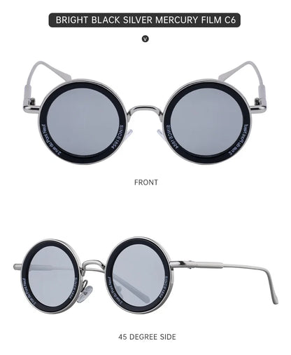 Round Steampunk Sunglass Men Vintage Punk Sunglasses Women Trendy Retro Fashion Glasses Gafas De Sol Hombre Lunette Soleil Femme