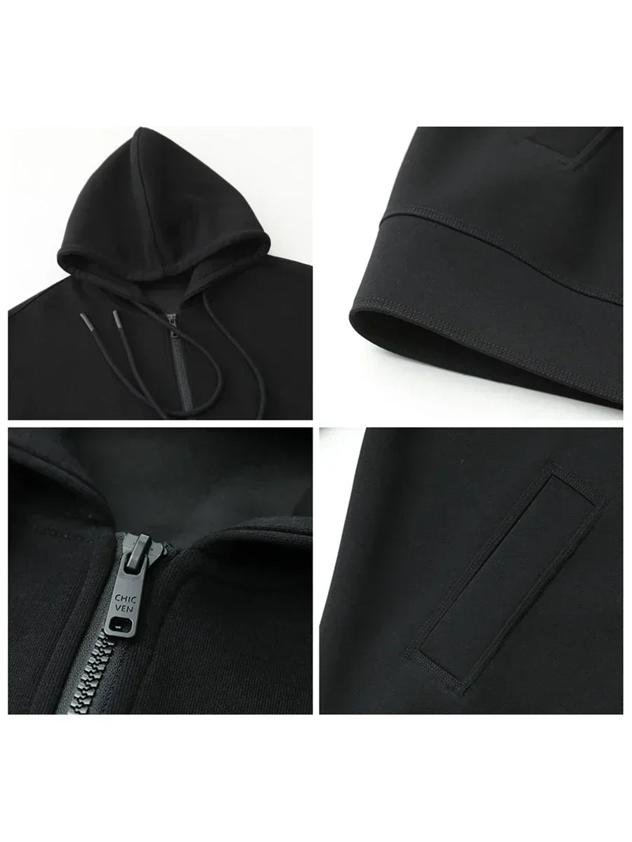 Women Sweatshirts Hoodies Solid Loose Casual Hooded Female Tops Lady Coat Medium Length Overcoat Spring Autumn 2025