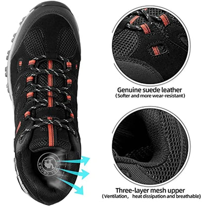 Men's Hiking Shoes Lightweight Trekking Shoes Non-Slip Breathable Outdoor Sneakers for Trail Running Walking