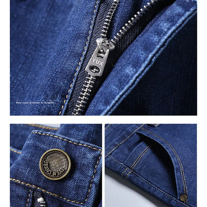 2024 Fashion Men Stretch Loose Straight Jeans Casual Elastic Slim Fit Denim Pants Male Brand Business Trousers Large size 38 40