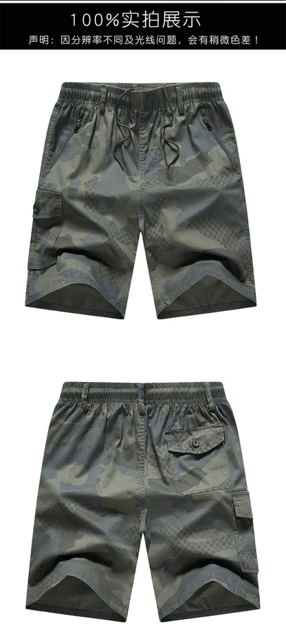 Men's Streetwear Sports Casual Shorts Big Size Loose Fit Knee Pants Man Clothes Fashion Zipper Pockets Drawstring Short Pants