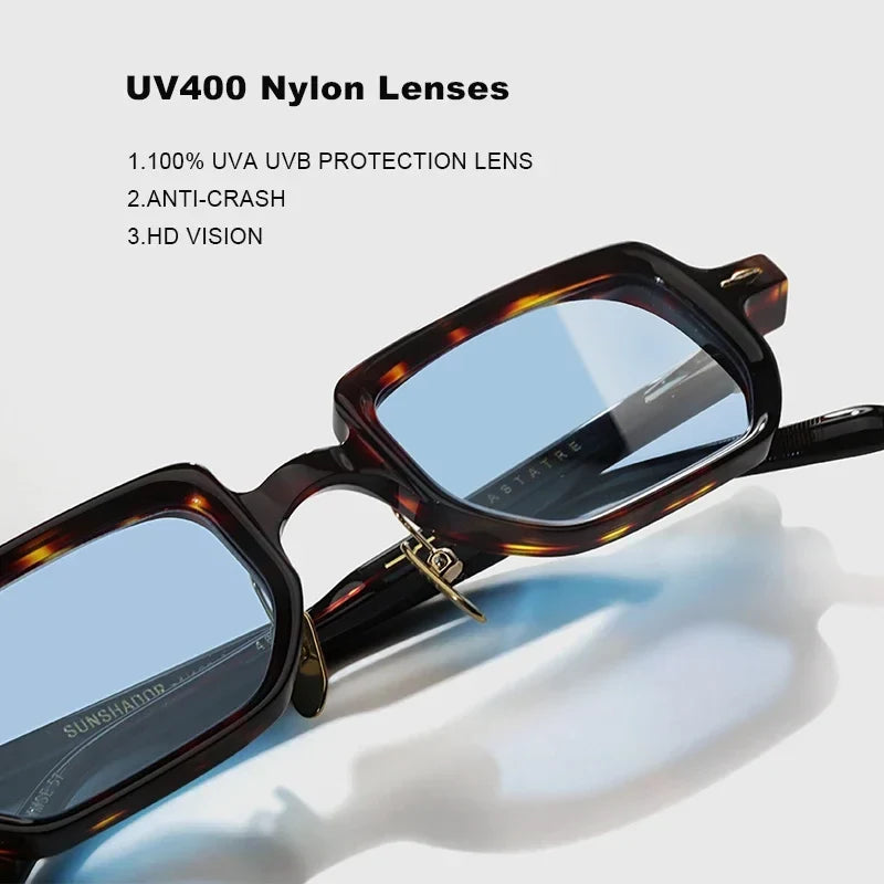Fashion Luxury Brand  Man Sunglasses SASTATRE Handmade Square Small Frame Sunglasses Woman Outdoor UV400  Protection SUN GLASSES