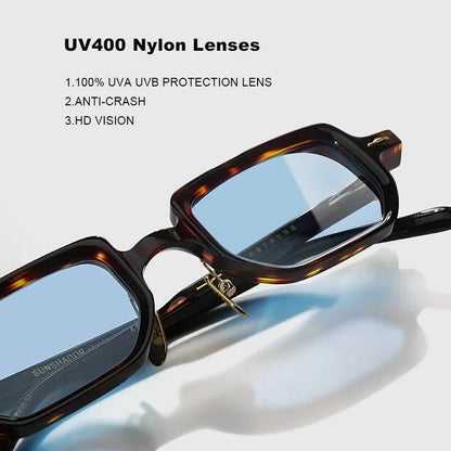 Fashion Luxury Brand  Man Sunglasses SASTATRE Handmade Square Small Frame Sunglasses Woman Outdoor UV400  Protection SUN GLASSES