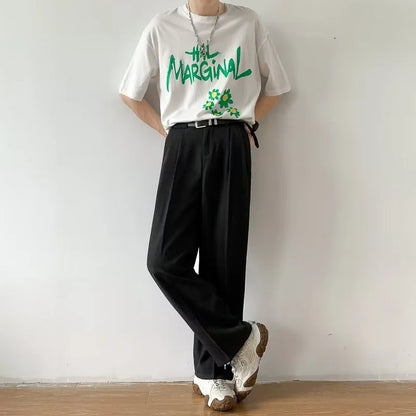 Brown Black Suit Pants Men Slim Fit Fashion Social Mens Dress Pants Korean Casual Straight Pants Mens Office Formal Trousers