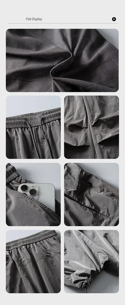 Autumn Hiking Pants Outdoor Patchwork Waterproof Mountaineering Zippered Trousers Male Elastic Waist Camping Fishing Cargo Pants