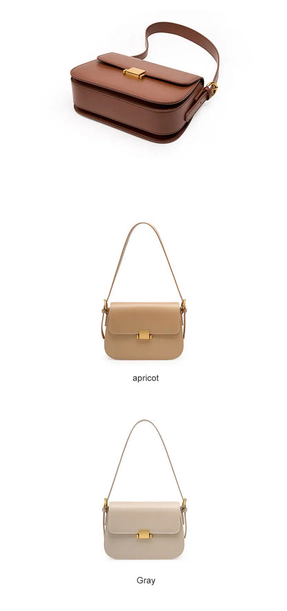 Cowhide Women's Bag 2024 New Genuine Leather Fashion Women Shoulder Bags High Quality Luxury Female Crossbody Bag 2126