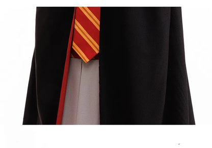Halloween Movie Cosplay Costume Girls Striped Top + Cape Casual Suit Carnival Halloween Birthday Magic School Dress