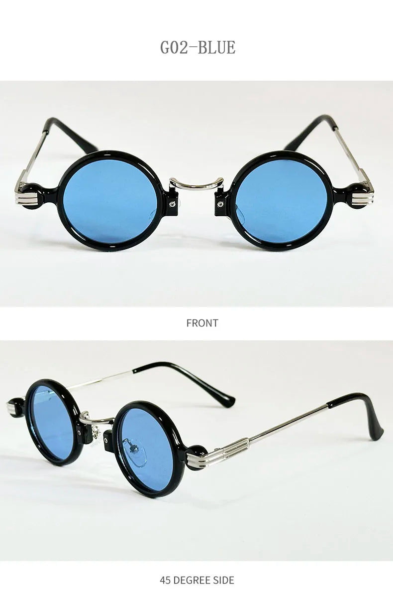 Small Round Punk Sunglass Men Vintage Vacation Steampunk Sunglasses Women Trendy Retro Fashion Glasses Gafas De Sol Hombre Vasos