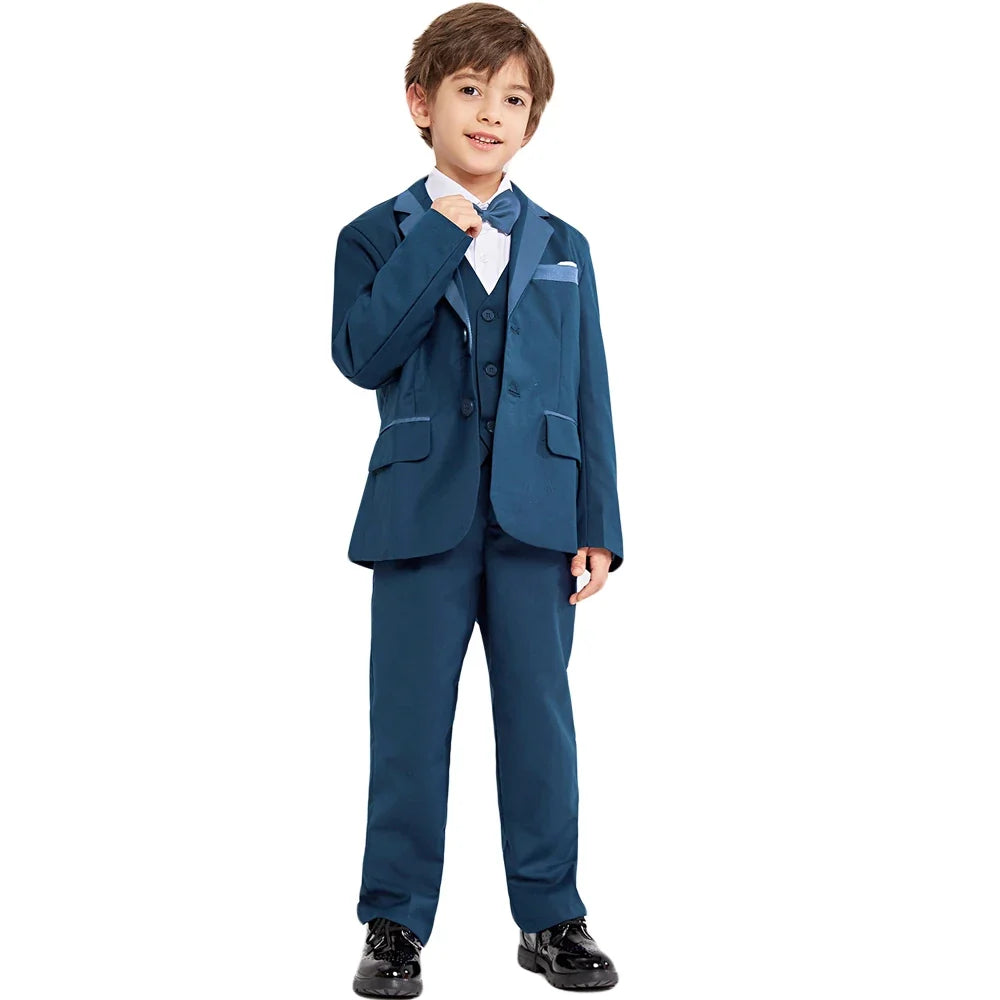 5Pcs/6Pcs Boys Suits Tuxedo Formal Blazer Page Boy Suit Slim fit for Wedding Party 2-14Years