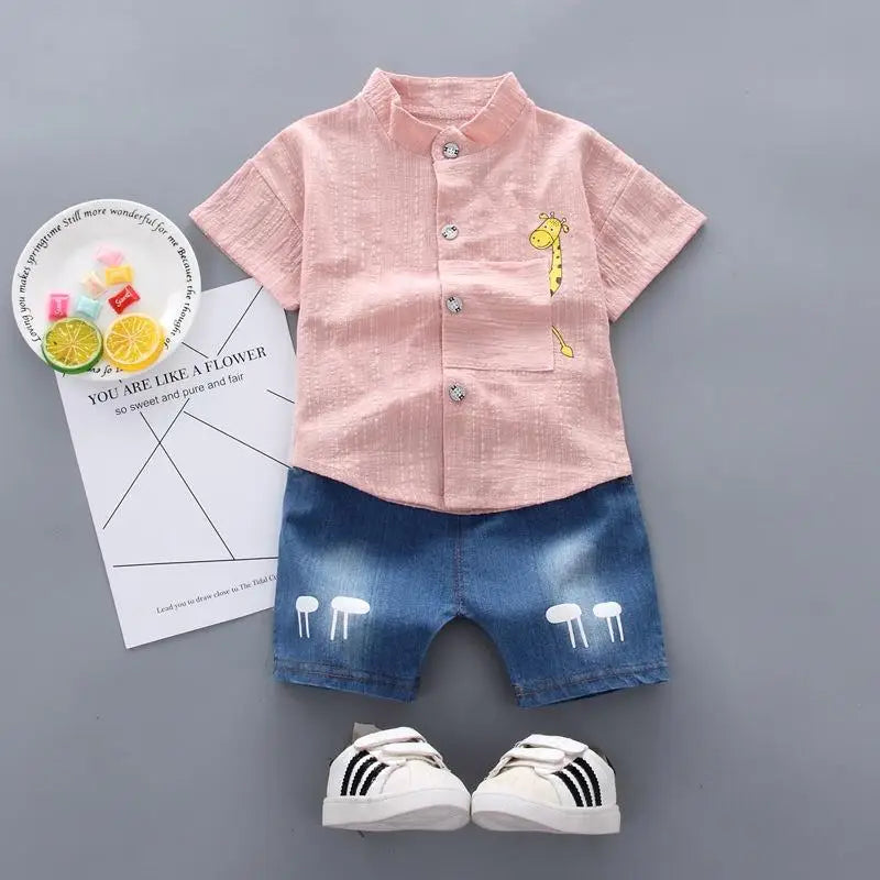 Summer Baby Boys GIrl Clothes Suit Children Casual Cartoon Shirt Shorts 2Pcs/Sets Kids Outfits Toddler Costume Infant Tracksuits