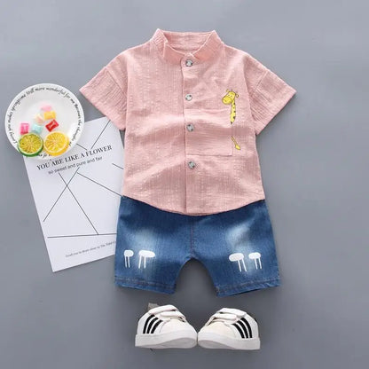 Summer Baby Boys GIrl Clothes Suit Children Casual Cartoon Shirt Shorts 2Pcs/Sets Kids Outfits Toddler Costume Infant Tracksuits