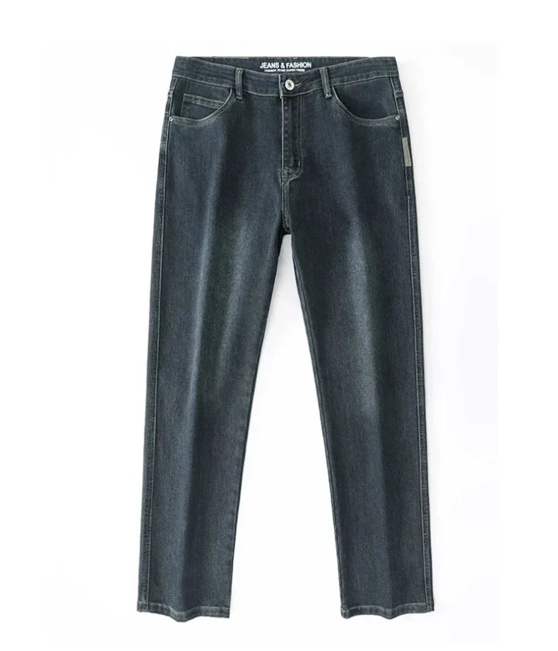 2026 New Spring and Autumn Men's Jeans, Loose, Comfortable, Straight, Business Casual, Versatile Wide-leg Business Trousers