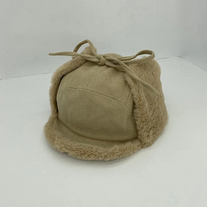 Trendy Faux Fur Winter Hat Thick Warm Faux Fur Hat Lamb Wool Bomber Hat Winter Season for Men and Women