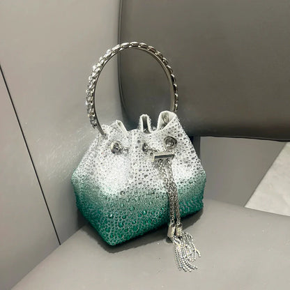Handle Rhinestones Evening clutch Bag Purses and handbag luxury Designer shoulder bag Shiny Crystal Clutch purse bucket bag