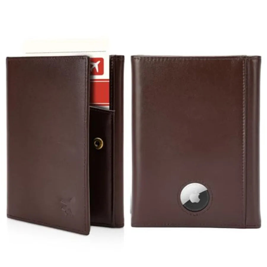 Polare Napa Leather Pilot Wallet Passport Holder RFID Blocking Tri-fold Travel Cover Document Organizer for Aviation Profession
