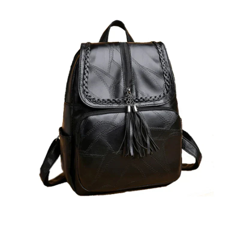 Oxford Cloth Double-Shoulder Bag Nylon Travel Women's Backpack Casual Fashionable Canvas Backpack [Random Zip Direction]