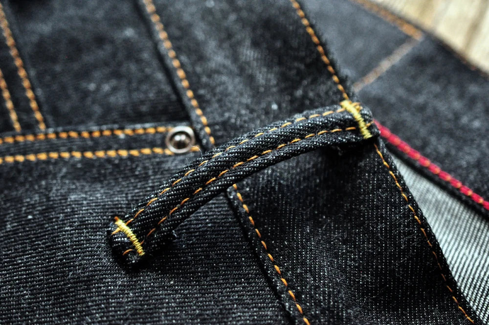 Mens Jeans Boxing Selvedge Denim Jeans Color Cotton Jeans for Men Silver Buttons Taper Fit  12.5 Oz
