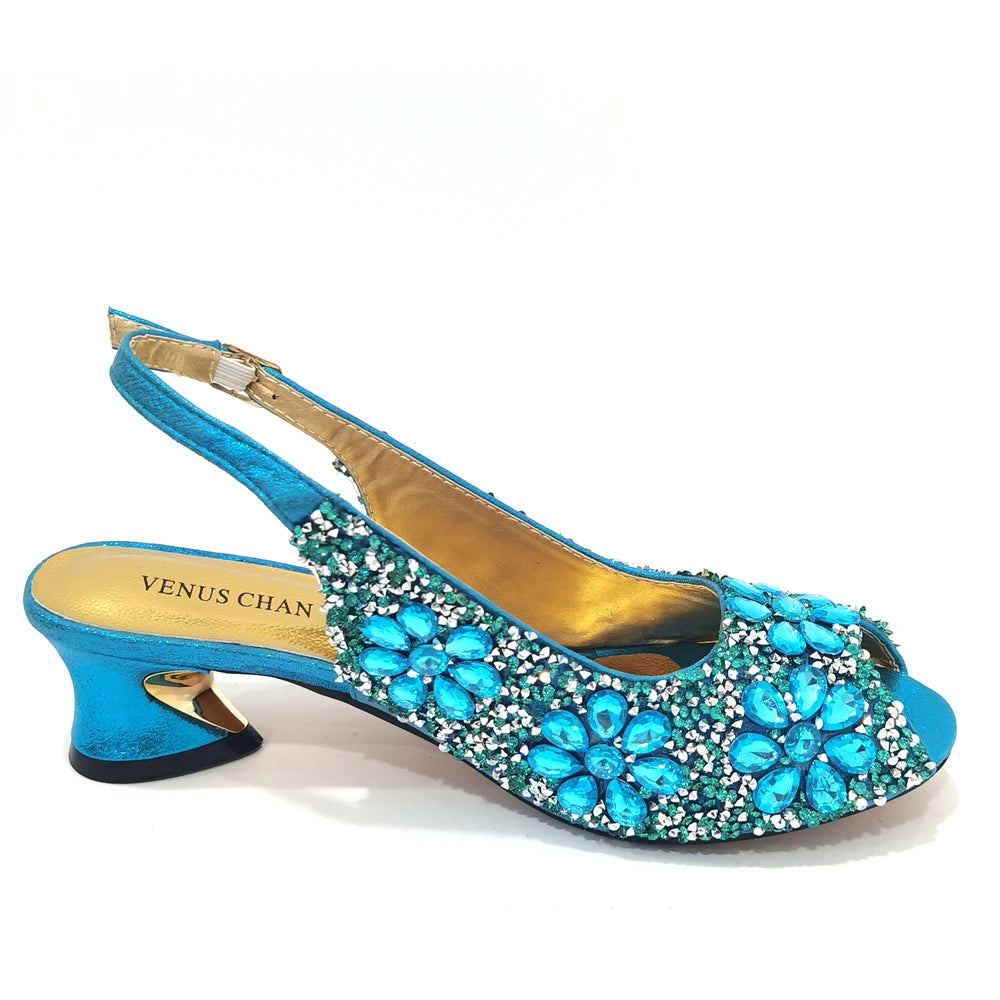 Summer Sandals for Party and Weddings Peep-Toe Bridal Shoes Women 2023 Comfortable Shoes and Bag Set for Lady