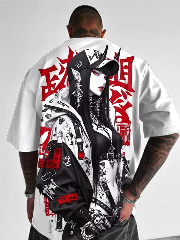 Japanese Anime Style Girl 3D Print T-Shirt Men Women Fashion Plus Size Casual Short Sleeve Tops Tees Manga Sexy T Shirts Homme