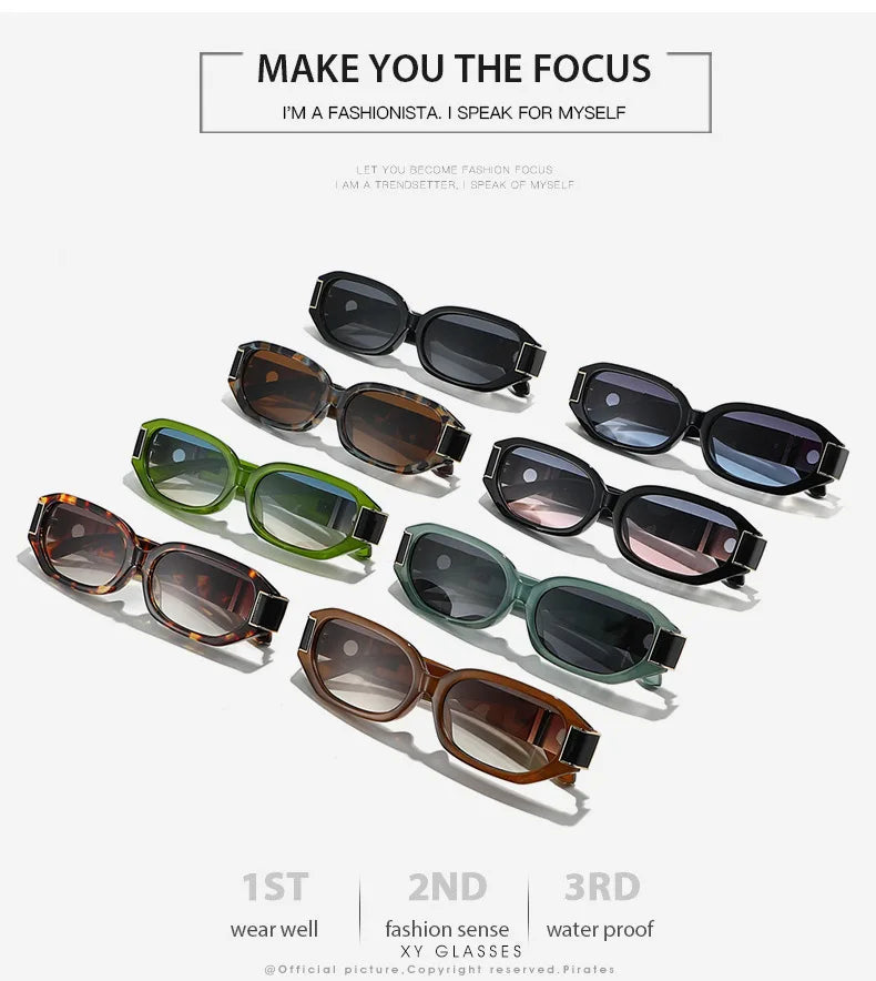European American Polygon Small Sunglasses UV Protection Sun Glasses Multi Color Lens Women Street Fashion Outdoor Beach Shades