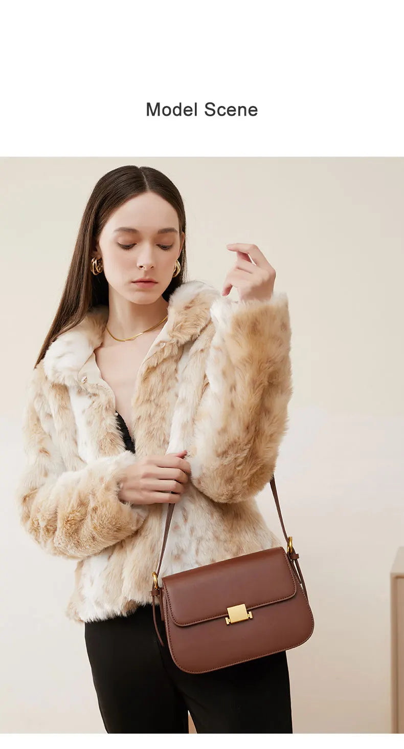Cowhide Women's Bag 2024 New Genuine Leather Fashion Women Shoulder Bags High Quality Luxury Female Crossbody Bag 2126