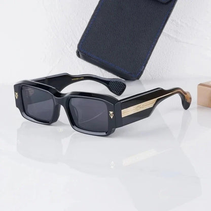 Handmade Thick Acetate Classical Sunglasses Rectangle Luxury Brand Design Style Top Quality Patchwork UV400 Unisex Gafas