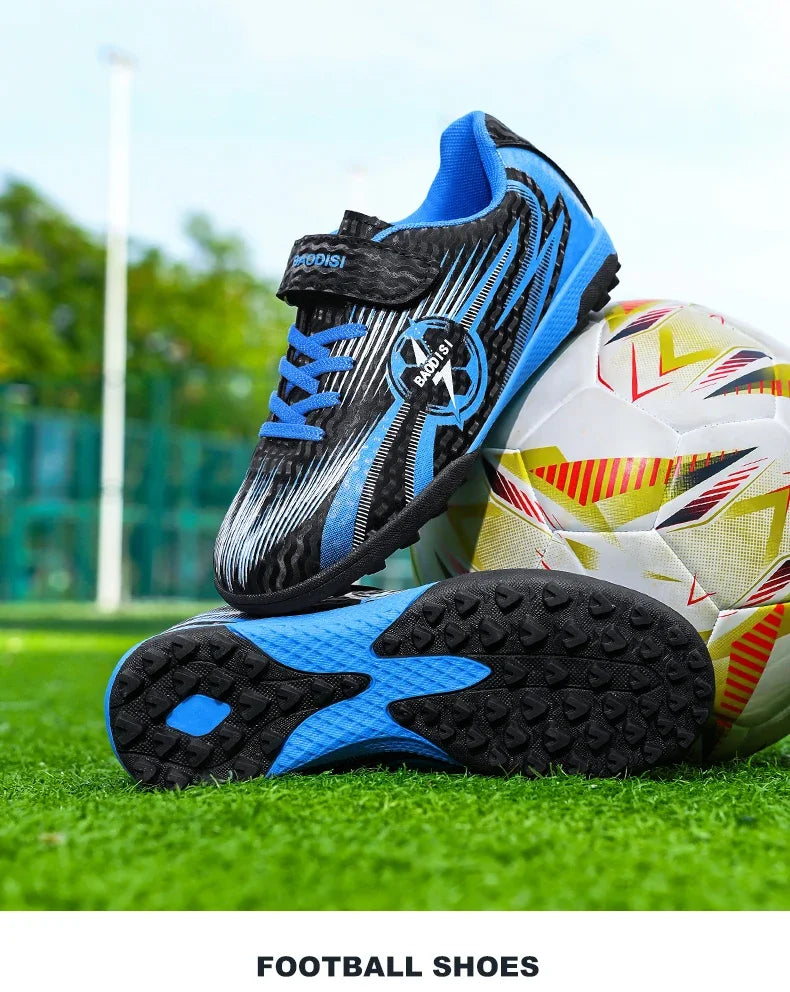 Kids Soccer Cleats Football Shoes AG/TF Studs Non Slip Wear Resistant Breathable Training Sneakers Children Boy Girl Match Boots