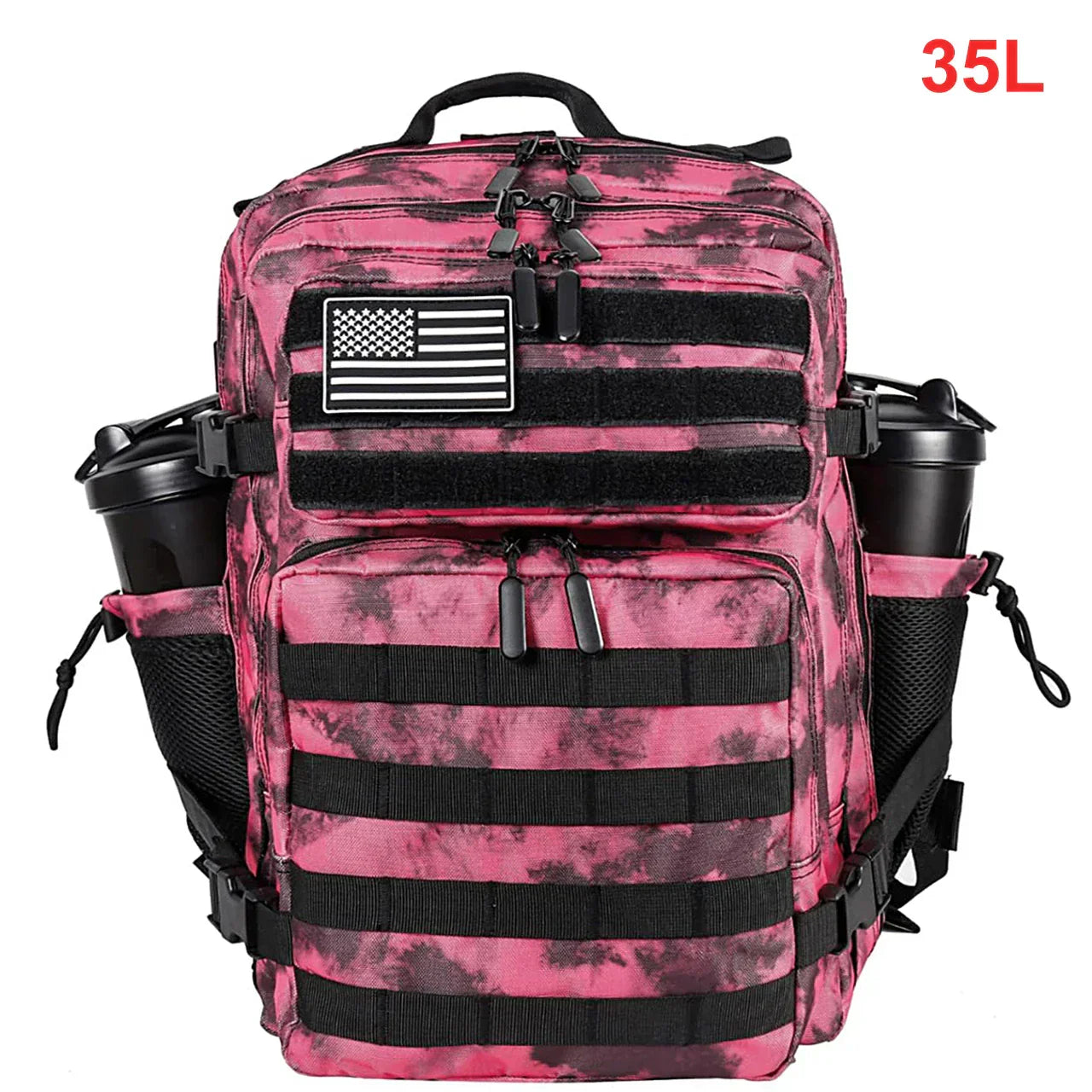 35L Tactical Backpack for Women Men Molle Outdoor Travel Camping Hiking Bag Sports Weekend Athlete Gym Rucksack Dual Cup Holders