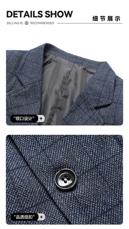 2025 Autumn Winter Woolen Suit Jacket for Men's Korean Slim Fit Casual Business Suit Jackets Social Office Blazers Men Clothing