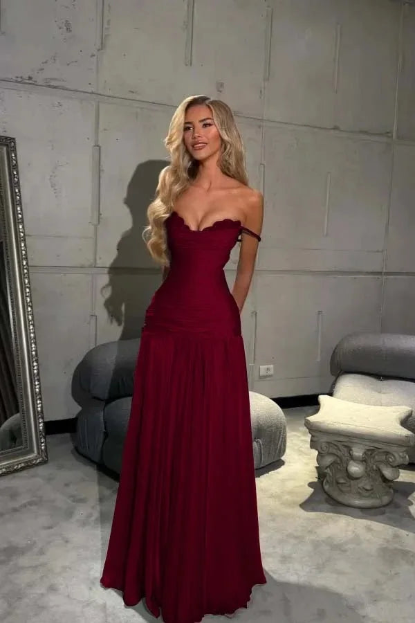 Blue Chiffon Evening Dress Off The Shoulder Mermaid Party Dresses Appliques Prom Dresses 2026Customized شارون سعيد