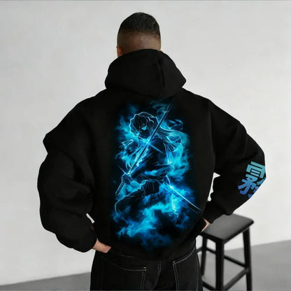 Demon Slayer Men's Hoodie Sweatshirt Muichiro Tokito Anime Spring Autumn Winter Boy Harajuku Long-sleeved Parent-child Outfit