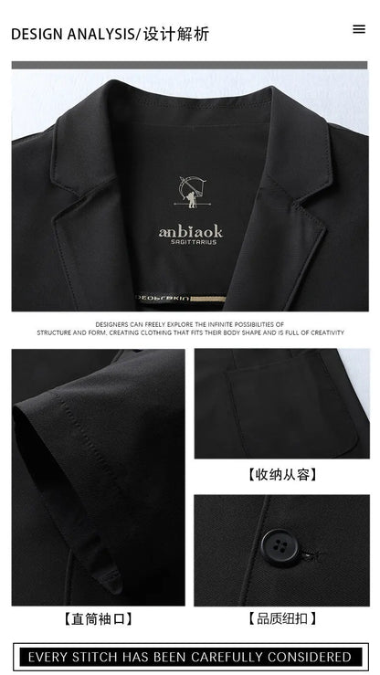Blazer Summer Men's Casual Fashion Korean-style Business Solid Color Breathable, Lightweight and Sun-protective Clothing Blazer