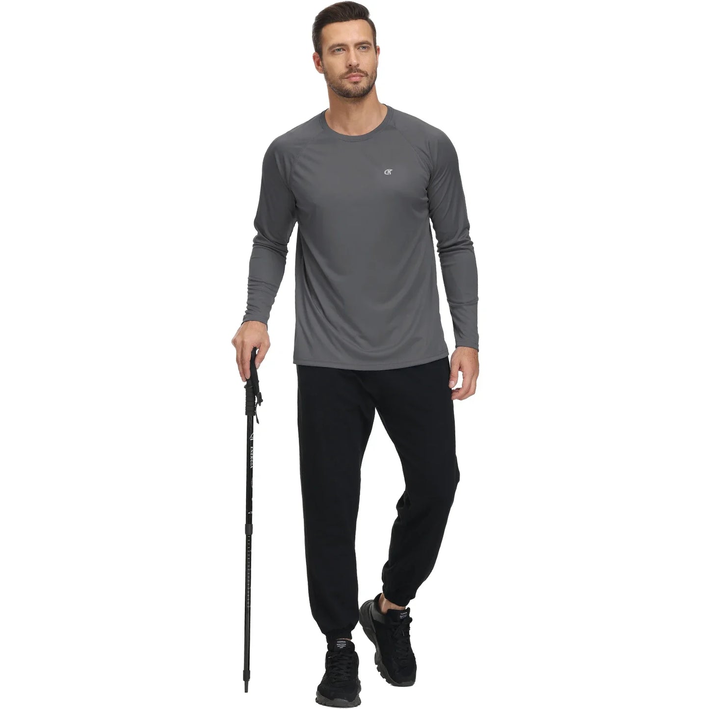 Men UPF 50+ Long Sleeve T-Shirt, Rash Guard Breathable Tops, Pullover Shirt for Sport Fishing Hiking Running Beach Surfing