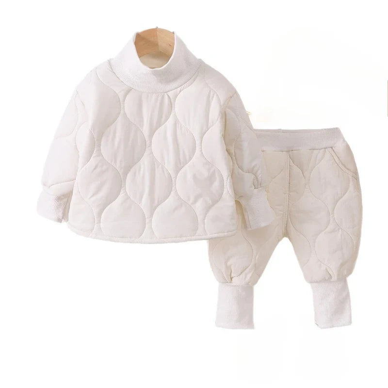 New Winter Fashion Baby Clothes Suit Children Boys Thick Warm T-Shirt Pants 2Pcs/Sets Kids Girls Clothing Infant Casual Costume
