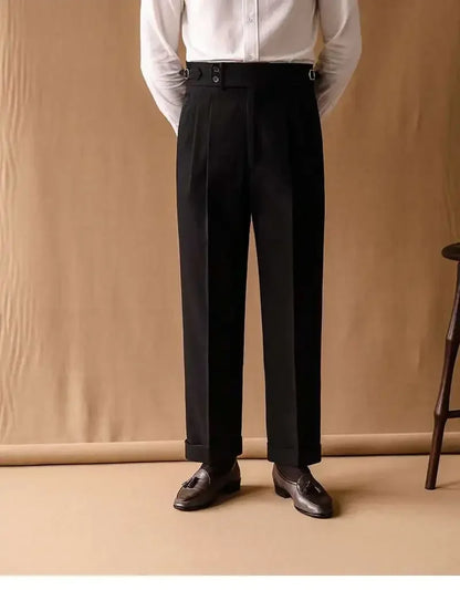 Business Pants Men Gentlemen Italian Naples Social Trousers Office-trouser Retro Casual Suit Pant Men Straight Dress Pants 2026