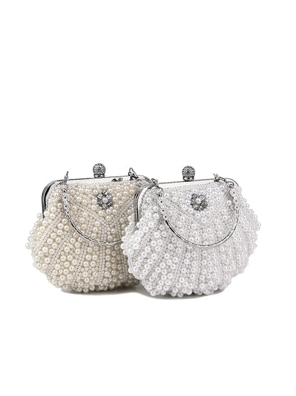 Pearl Clutch Bags Women Purse Ladies white Hand Bags Evening Bags for Party Wedding black Shoulder Bag Bolsa Feminina
