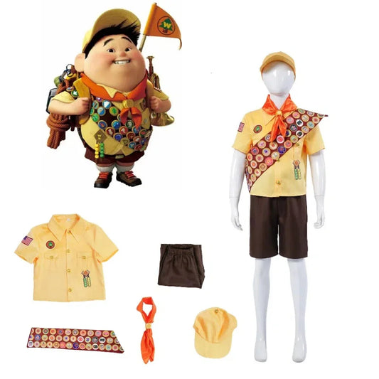 Up Cosplay Costume, Little Boy Russell, Little Explorer, Anime Movie Character Performance Costume, Cosplay Costume Russell