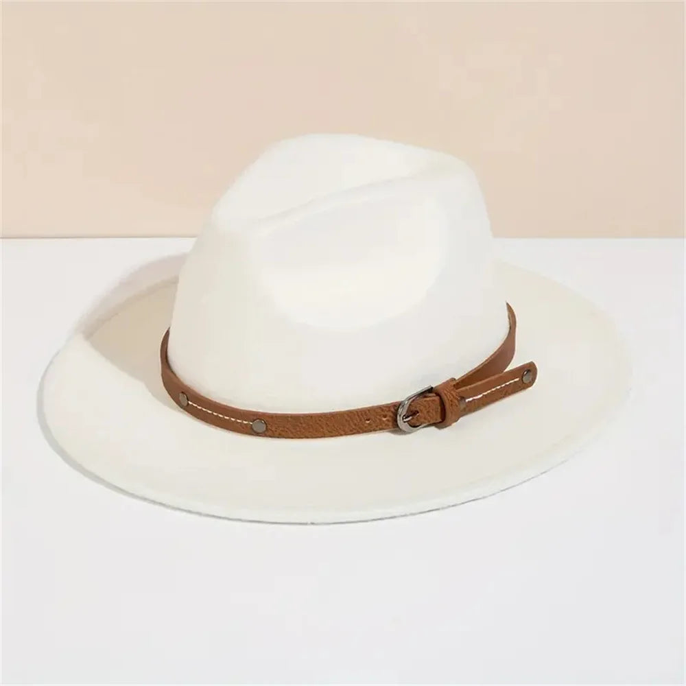 Wool Fedora Hat For Women Men Winter Autumn Fashion Church Jazz Hats Viking British Flat Brim Felt Hat Outdoor Casual Fedoras