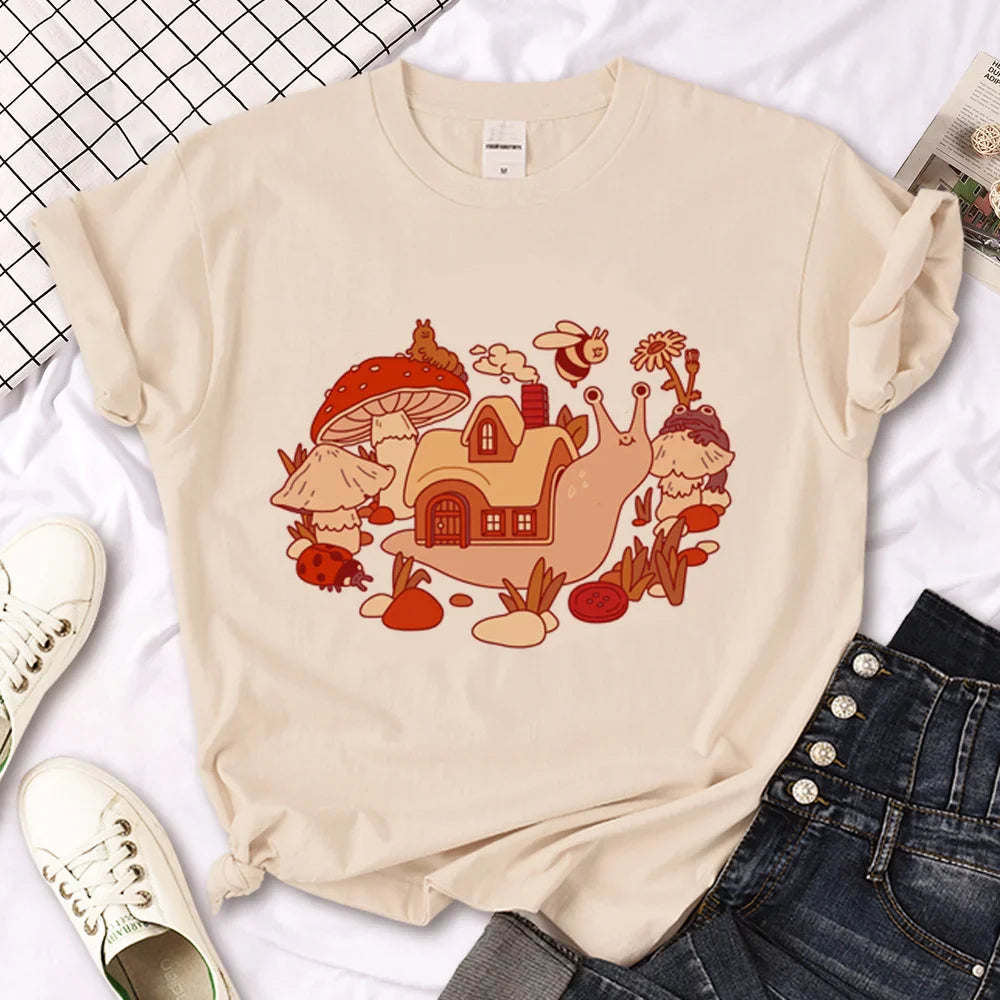 Snail t shirt women manga anime harajuku tshirt girl harajuku clothing