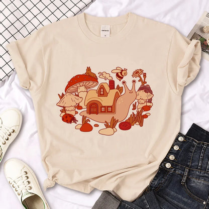 Snail t shirt women manga anime harajuku tshirt girl harajuku clothing