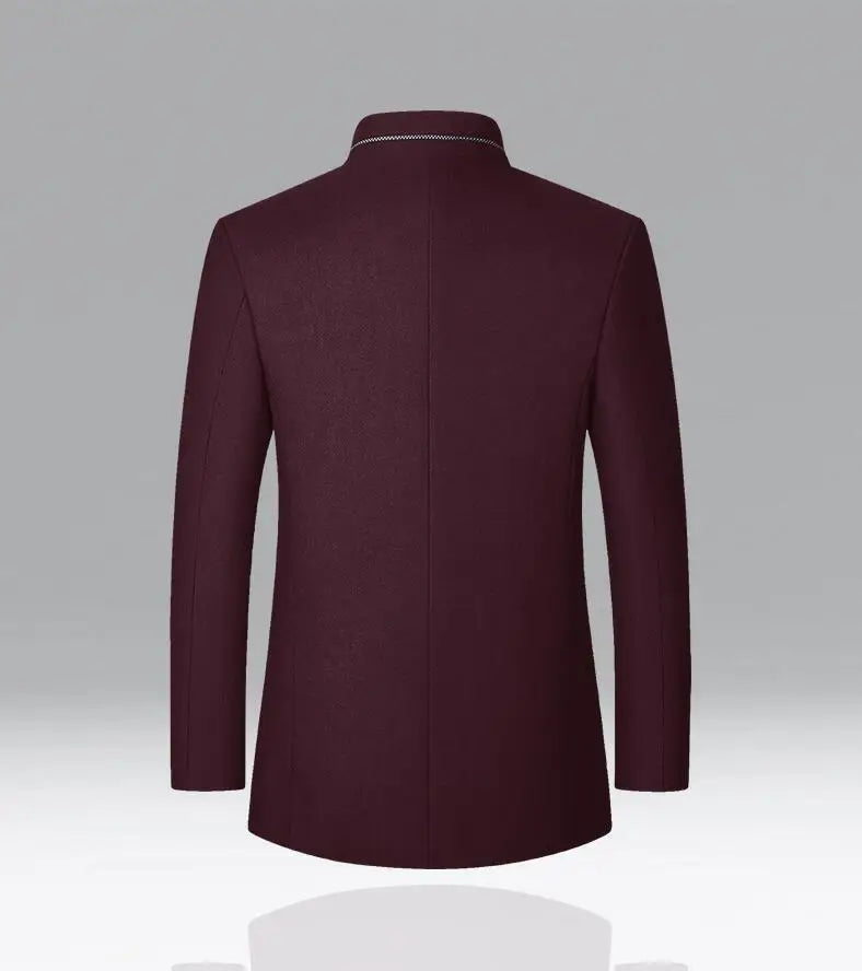 Male Slim Fit Blazers Jackets Blazers Coats Men Cashmere Blazers Suits Jackets Stand-up Collar Business Casual Suits Coats