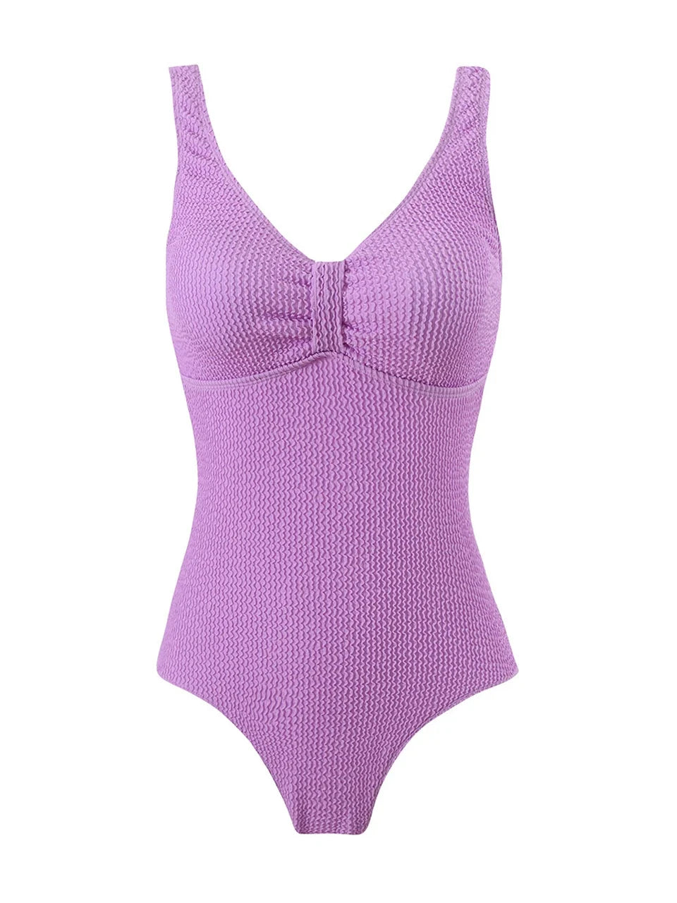 Slim V Neck Swimsuit Women 2025 New One Piece Vacation Swimwear Solid Bodysuit Female Bathers Swimming Monokini Summer Beachwear