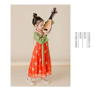 Girl Modern Hanfu Chinese Style Dress Halloween Fairy Kids Clothes Vestidos Traditional Cosplay Children Costume Girls Dresses
