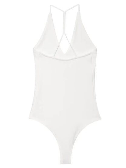 Female Bodysuit Summer Slip Off Shoulder One Piece Swimsuits Corset Backless Bodysuits Sexy Women Beach Black Brown Body