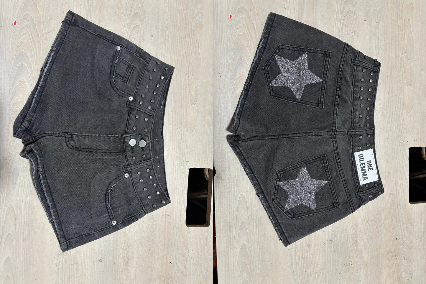 Y2k Fashion Women Jeans Five-pointed Stars Printed Pockets Rivets Zipper Female Denim Short Pant Vintage Streetwear 2026